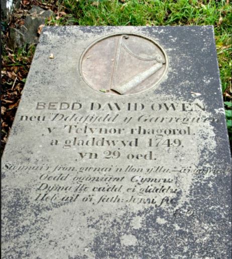 Ledger stone of harpist David Owen